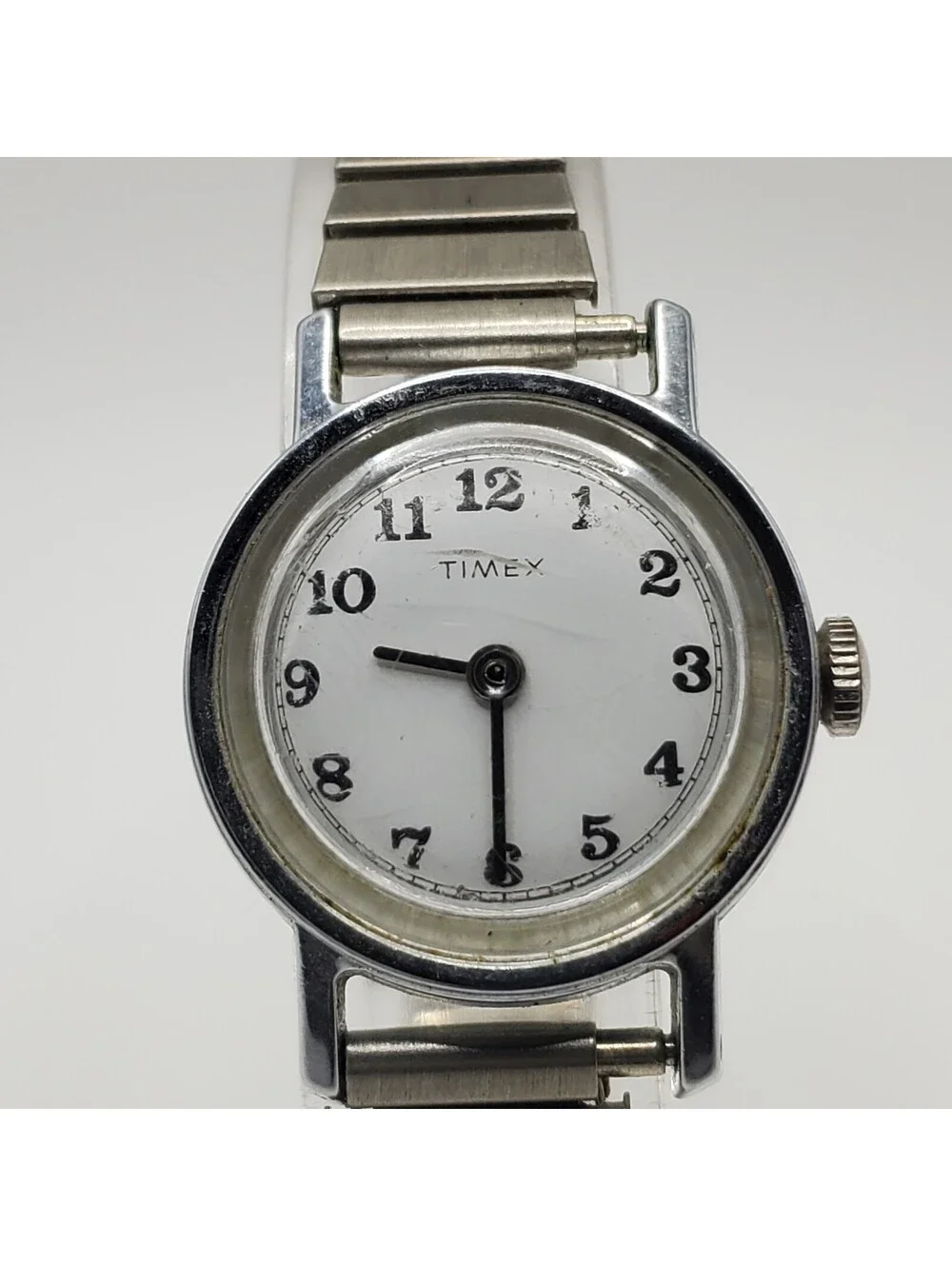 Vintage Timex Mercury Womens Mechanical Watch Silver Tone For Parts Or Repair